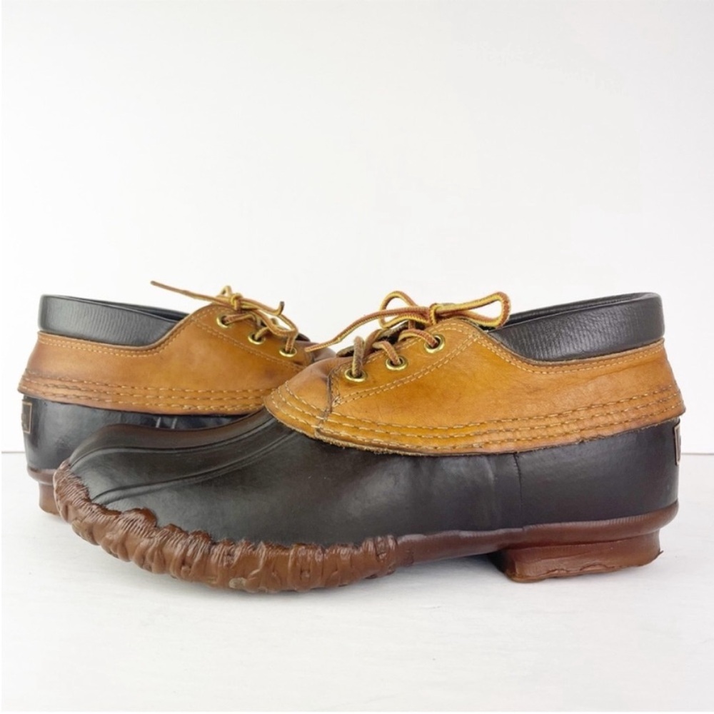 LL Bean Vintage Original Leather Moc Tan Brown Unisex Waterproof Bean Boot Shoe